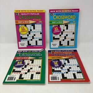 Lot of 4 Quality Popular Bonus Crossword Puzzle Books 2022-2023-2024